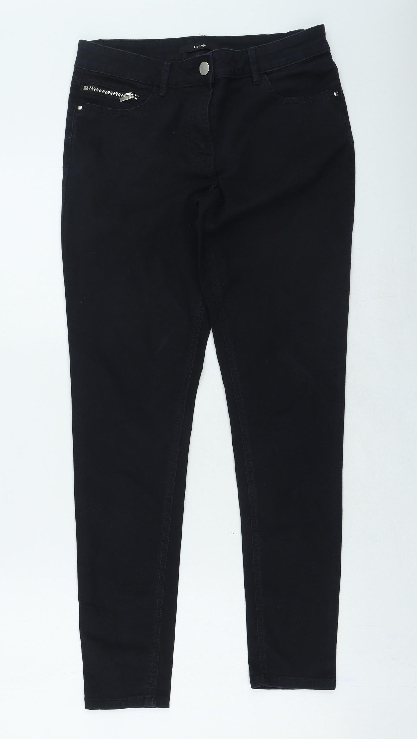 George Womens Black Cotton Skinny Jeans Size 8 L27 in Regular