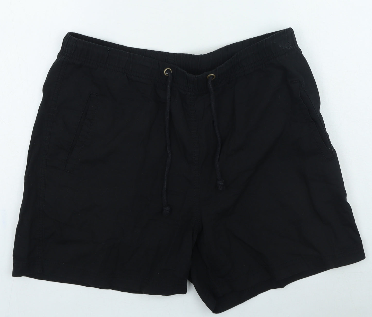 Anthology Womens Black Cotton Sweat Shorts Size 14 L7 in Regular