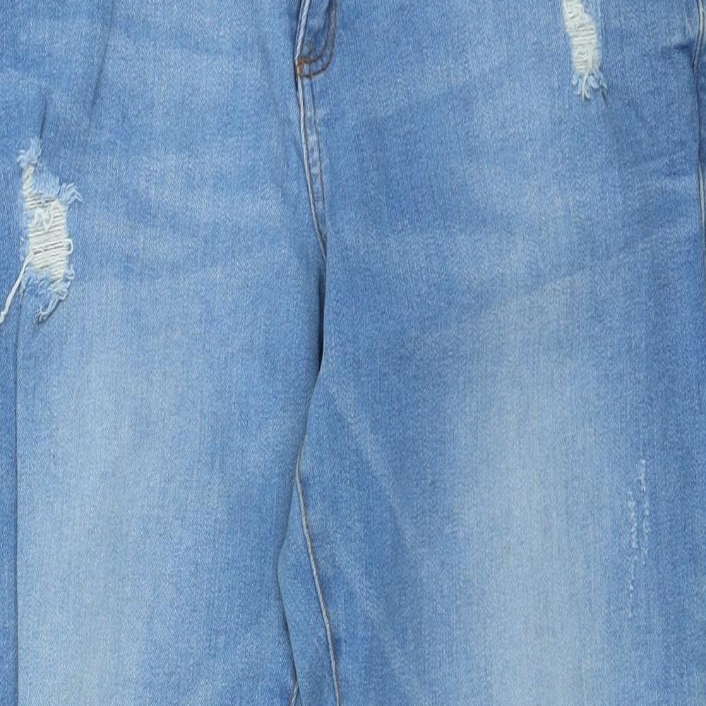 Denim & Co. Womens Blue Cotton Skinny Jeans Size 12 L25 in Regular Zip