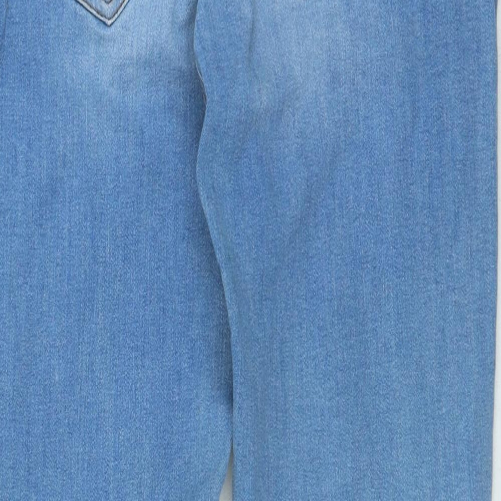 Denim & Co. Womens Blue Cotton Skinny Jeans Size 12 L25 in Regular Zip