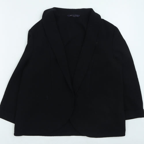 Marks and Spencer Womens Black V-Neck Polyester Cape Jumper Size 10