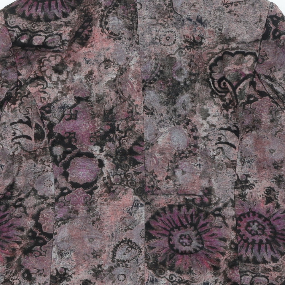 Marks and Spencer Womens Purple Geometric Jacket Size 18 Button