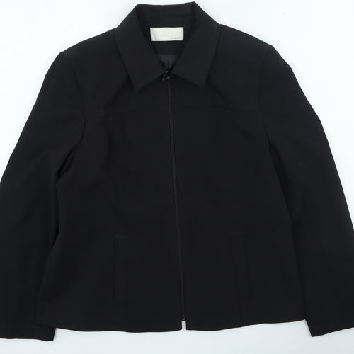 AMARANTO Womens Black Jacket Size 16 Zip
