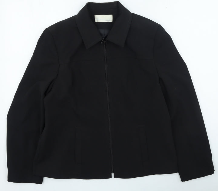 AMARANTO Womens Black Jacket Size 16 Zip