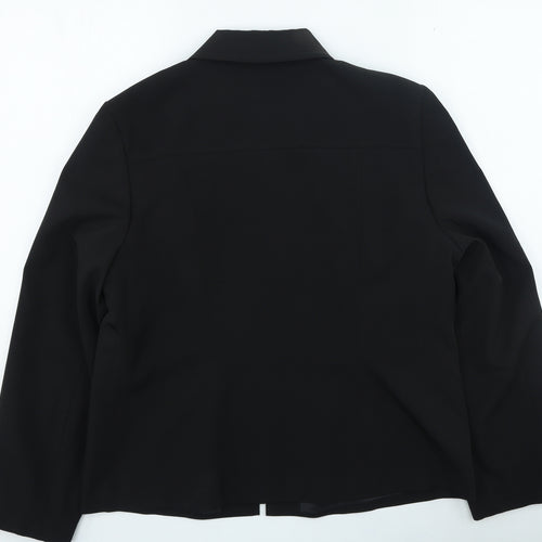 AMARANTO Womens Black Jacket Size 16 Zip
