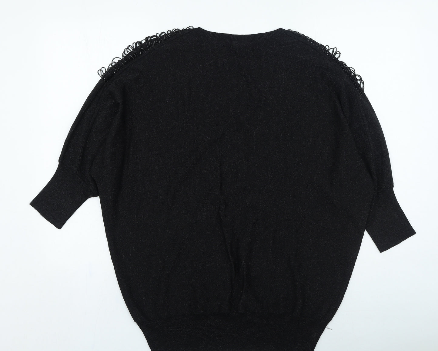 Wallis Womens Black Round Neck Acrylic Pullover Jumper Size M