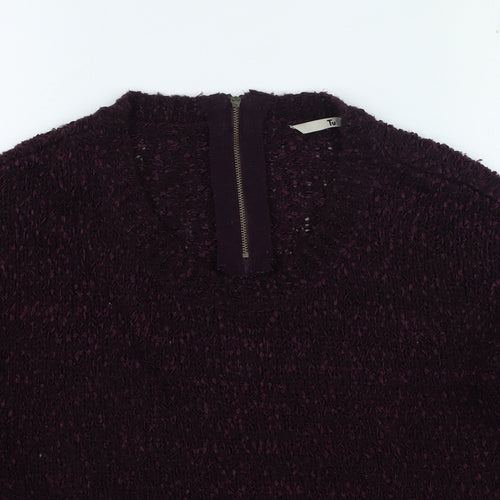 TU Womens Purple Round Neck Polyester Pullover Jumper Size 12