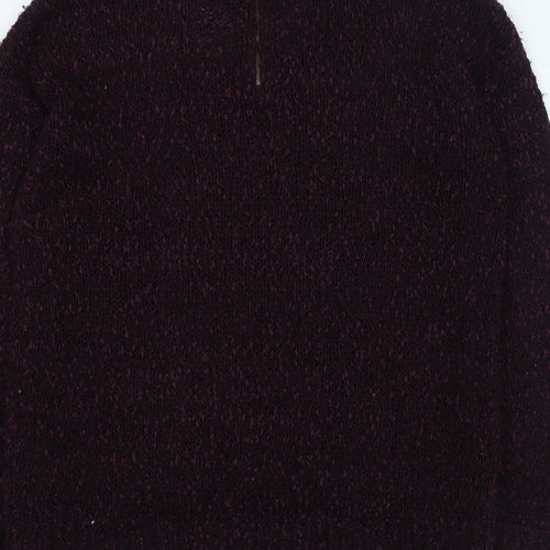 TU Womens Purple Round Neck Polyester Pullover Jumper Size 12
