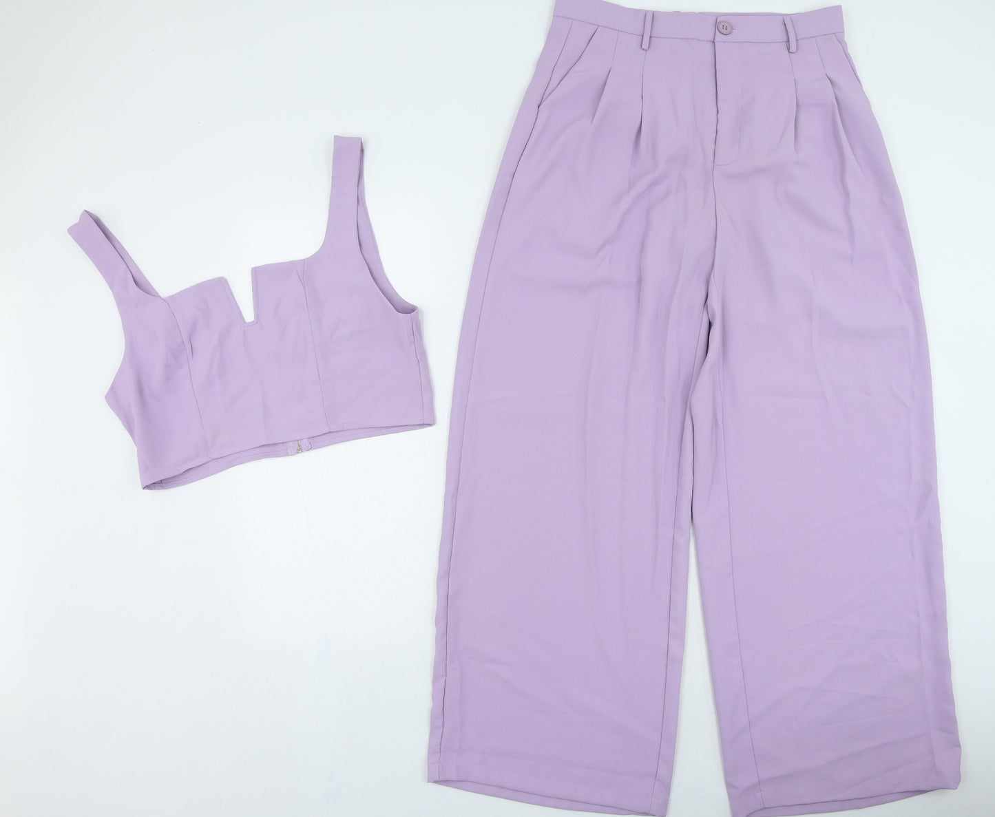 SheIn Womens Purple Polyester Trousers Outfit/Set Size L L28 in Zip