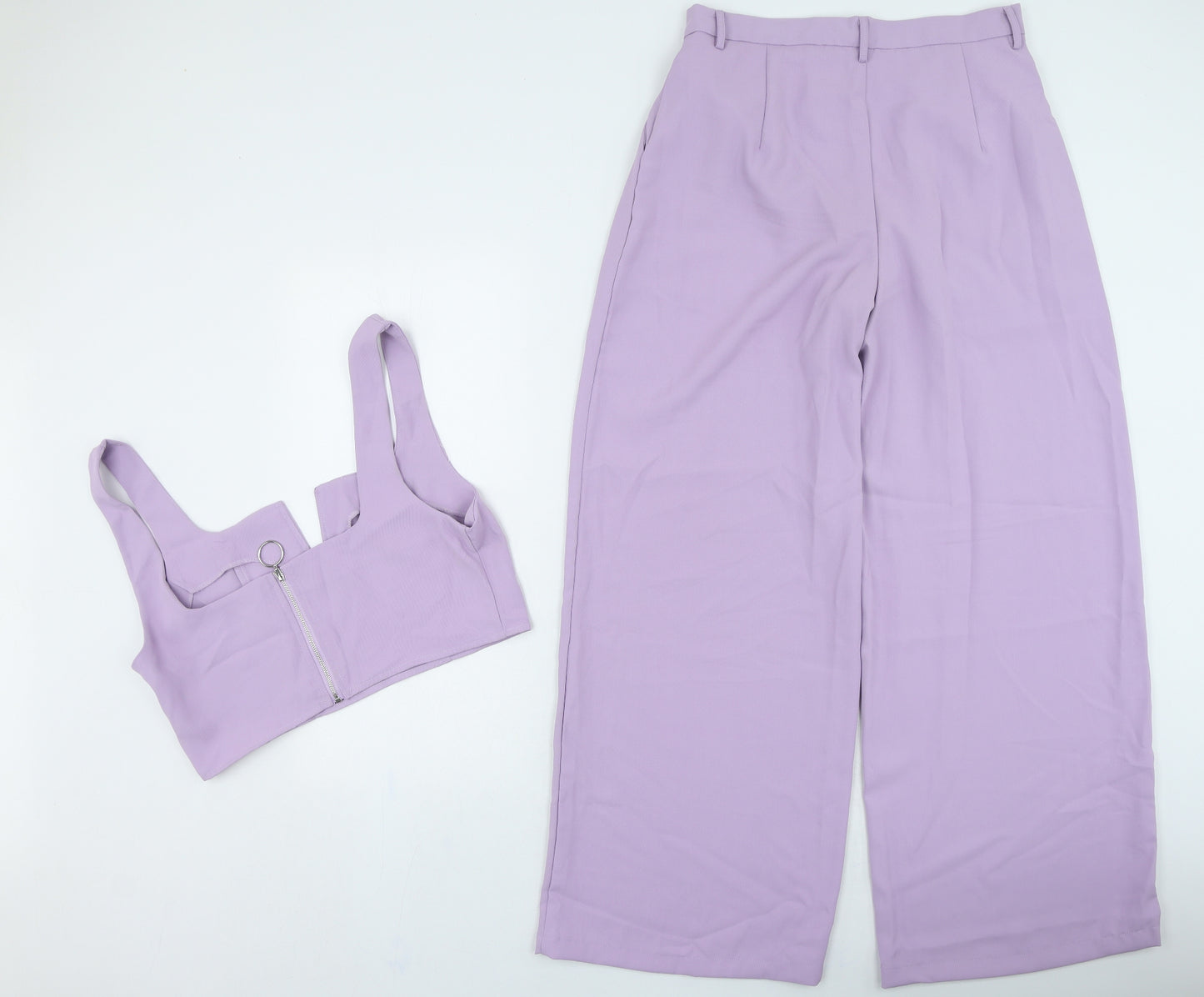 SheIn Womens Purple Polyester Trousers Outfit/Set Size L L28 in Zip