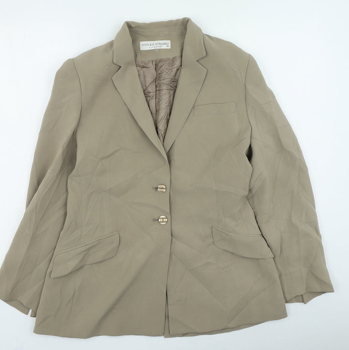 Sticky Fingers Womens Beige Jacket Size 14 Button
