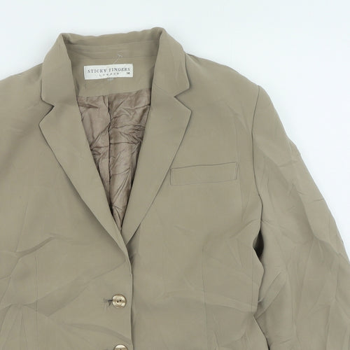 Sticky Fingers Womens Beige Jacket Size 14 Button