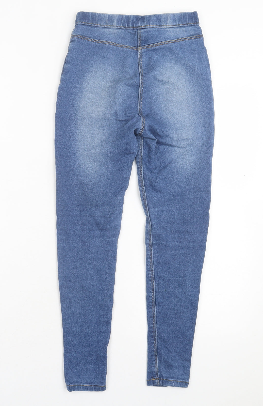 George Girls Blue Cotton Jegging Trousers Size 9-10 Years Regular Pullover