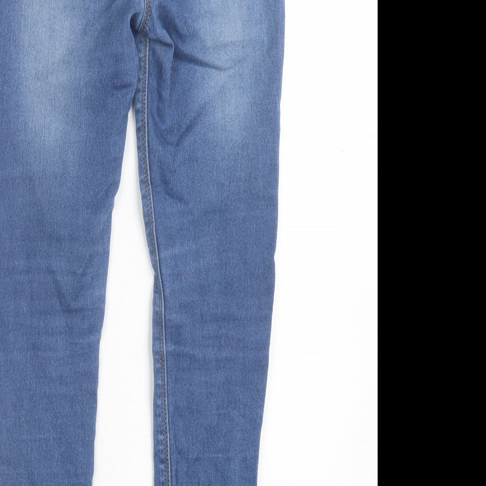 George Girls Blue Cotton Jegging Trousers Size 9-10 Years Regular Pullover