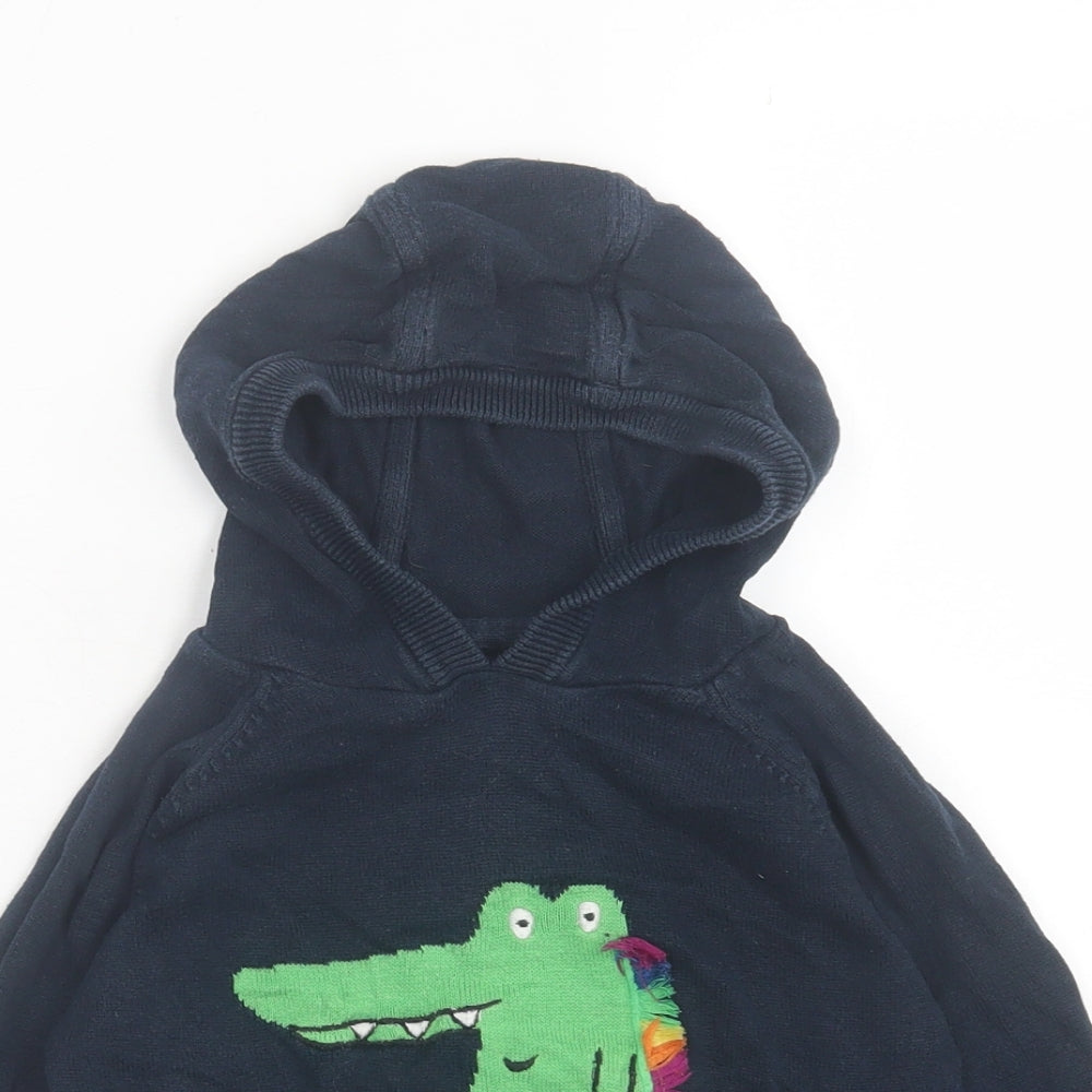 NEXT Boys Multicoloured Striped Cotton Pullover Hoodie Size 2-3 Years Pullover - Crocodile