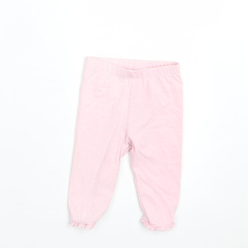 Eary days Girls Pink Cotton Capri Trousers Size 6-9 Months Pullover