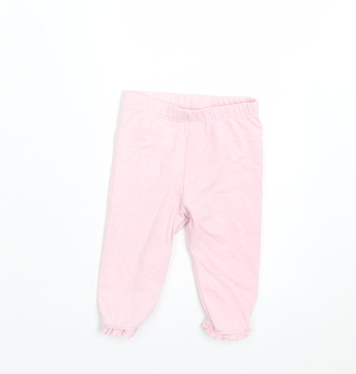 Eary days Girls Pink Cotton Capri Trousers Size 6-9 Months Pullover