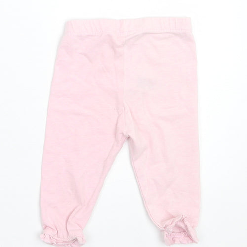 Eary days Girls Pink Cotton Capri Trousers Size 6-9 Months Pullover