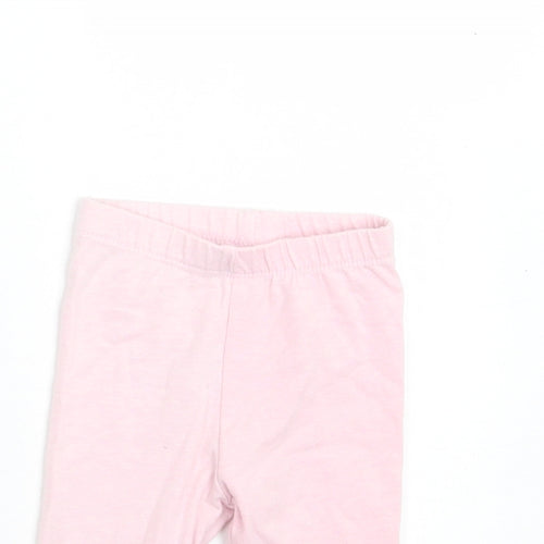 Eary days Girls Pink Cotton Capri Trousers Size 6-9 Months Pullover