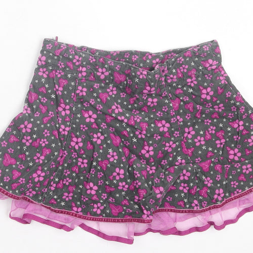 Nutmeg Girls Purple Floral Cotton A-Line Skirt Size 2-3 Years Regular Zip