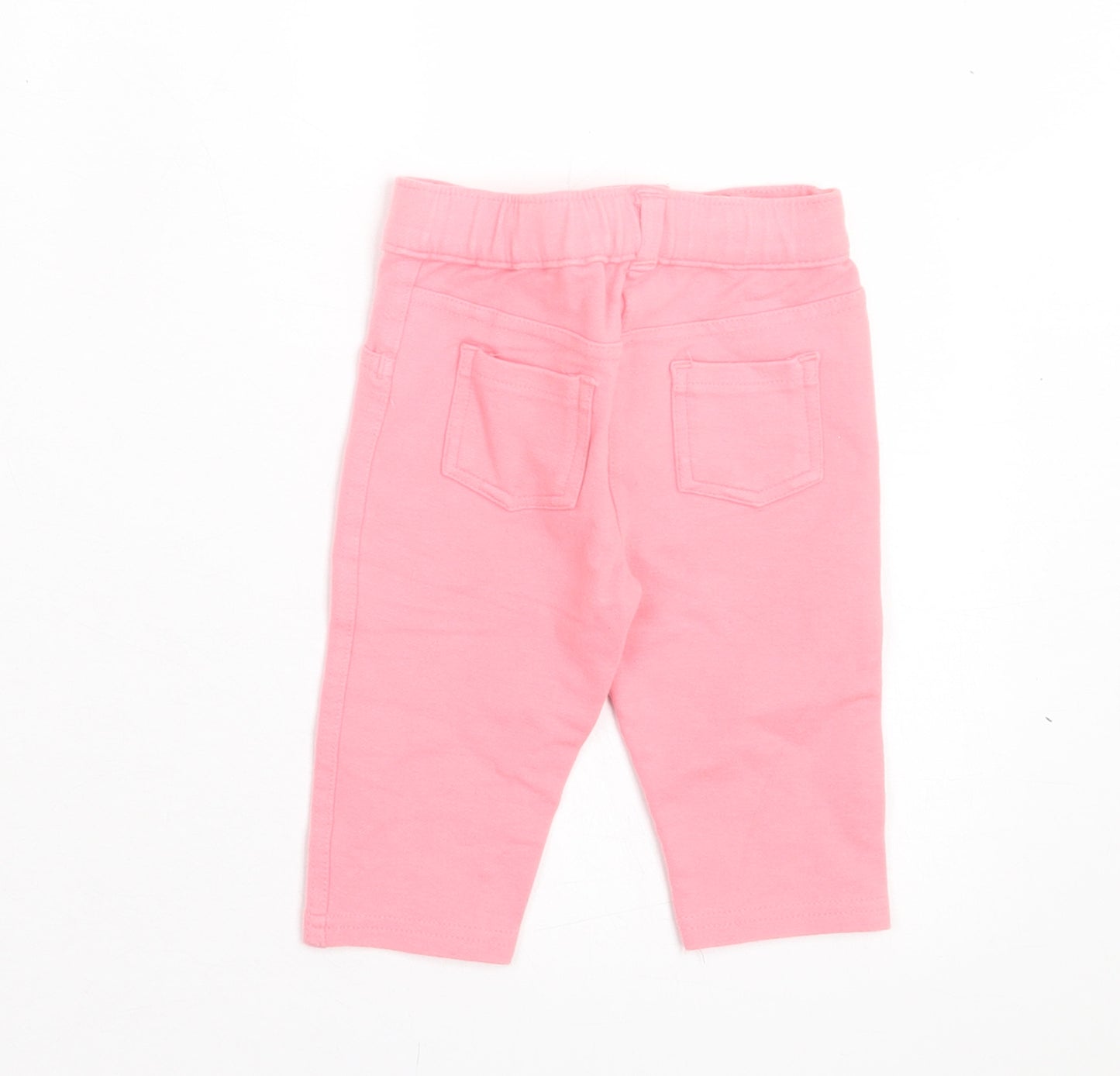 George Girls Pink Cotton Capri Trousers Size 3-6 Months Button