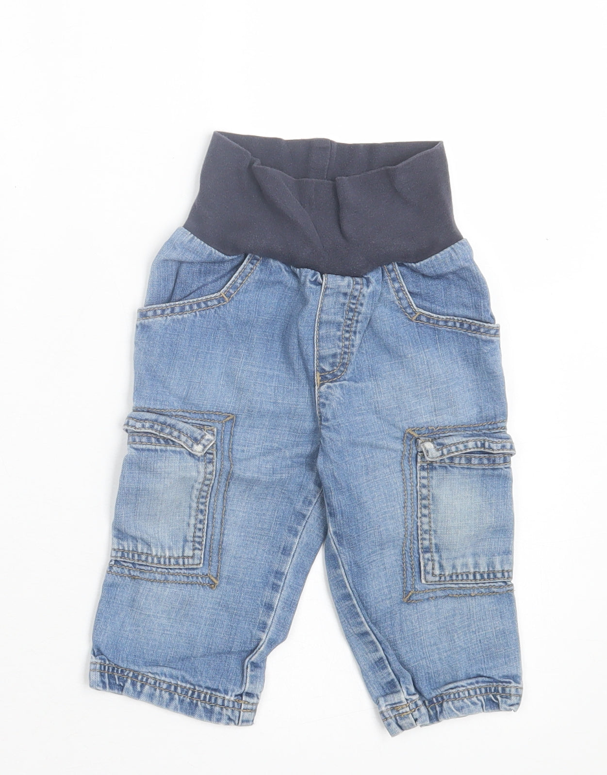 Sigikid Girls Blue Cotton Capri Trousers Size 9 Months Pullover