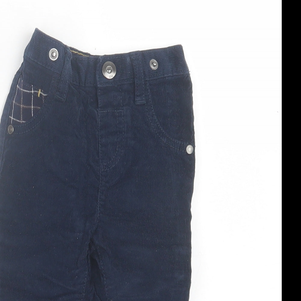 Nutmeg Boys Blue Cotton Capri Trousers Size 6-9 Months Button