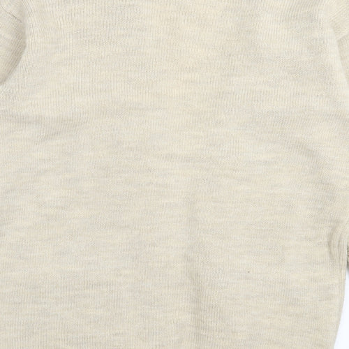 TU Womens Beige V-Neck Acrylic Cardigan Jumper Size 12