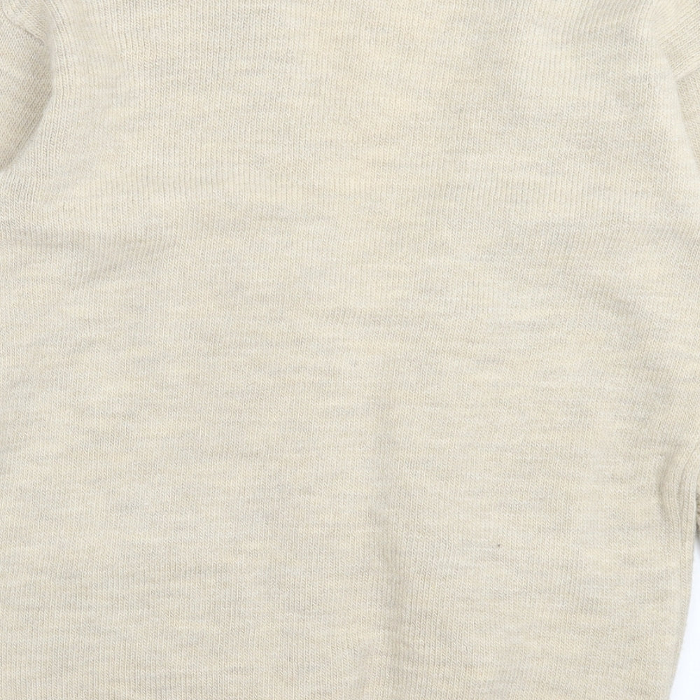 TU Womens Beige V-Neck Acrylic Cardigan Jumper Size 12