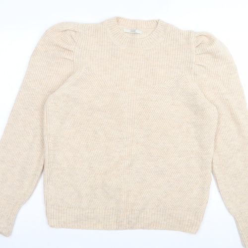 George Womens Beige High Neck Acrylic Pullover Jumper Size L
