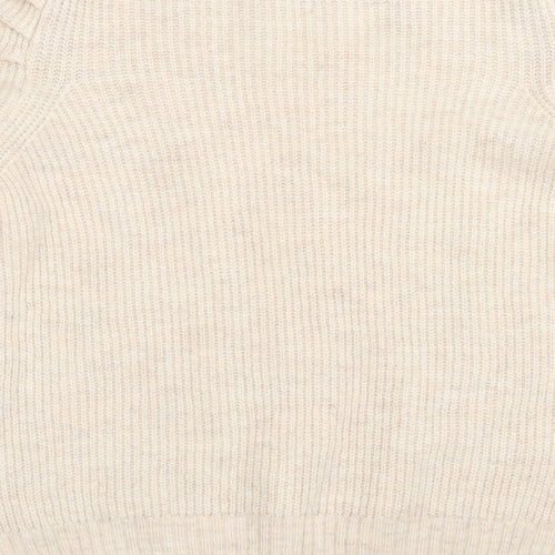 George Womens Beige High Neck Acrylic Pullover Jumper Size L