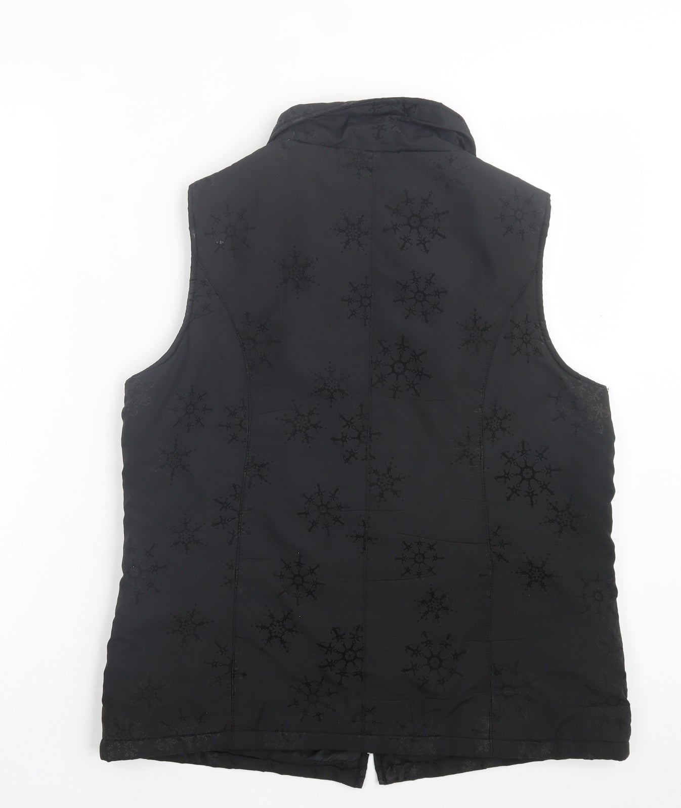 DASH Womens Black Herringbone Gilet Jacket Size 14 Zip