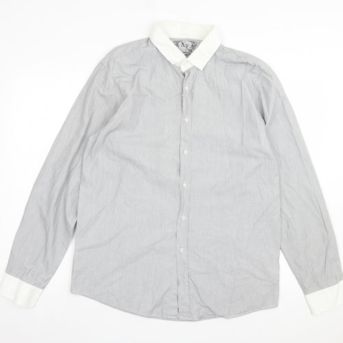 Cedar Wood State Mens Grey Cotton Button-Up Size XL Collared Button