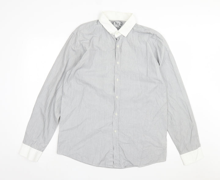Cedar Wood State Mens Grey Cotton Button-Up Size XL Collared Button