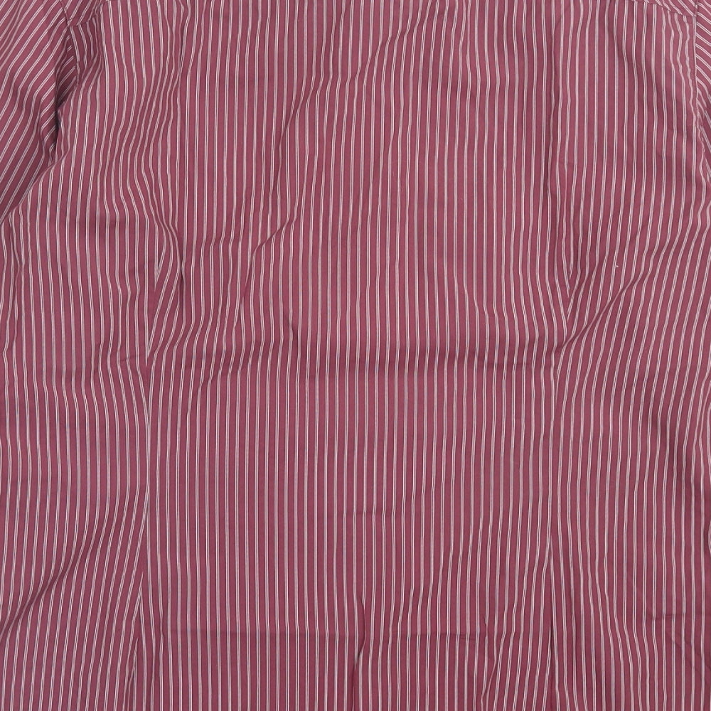 NEXT Mens Purple Striped Cotton Button-Up Size M Collared Button