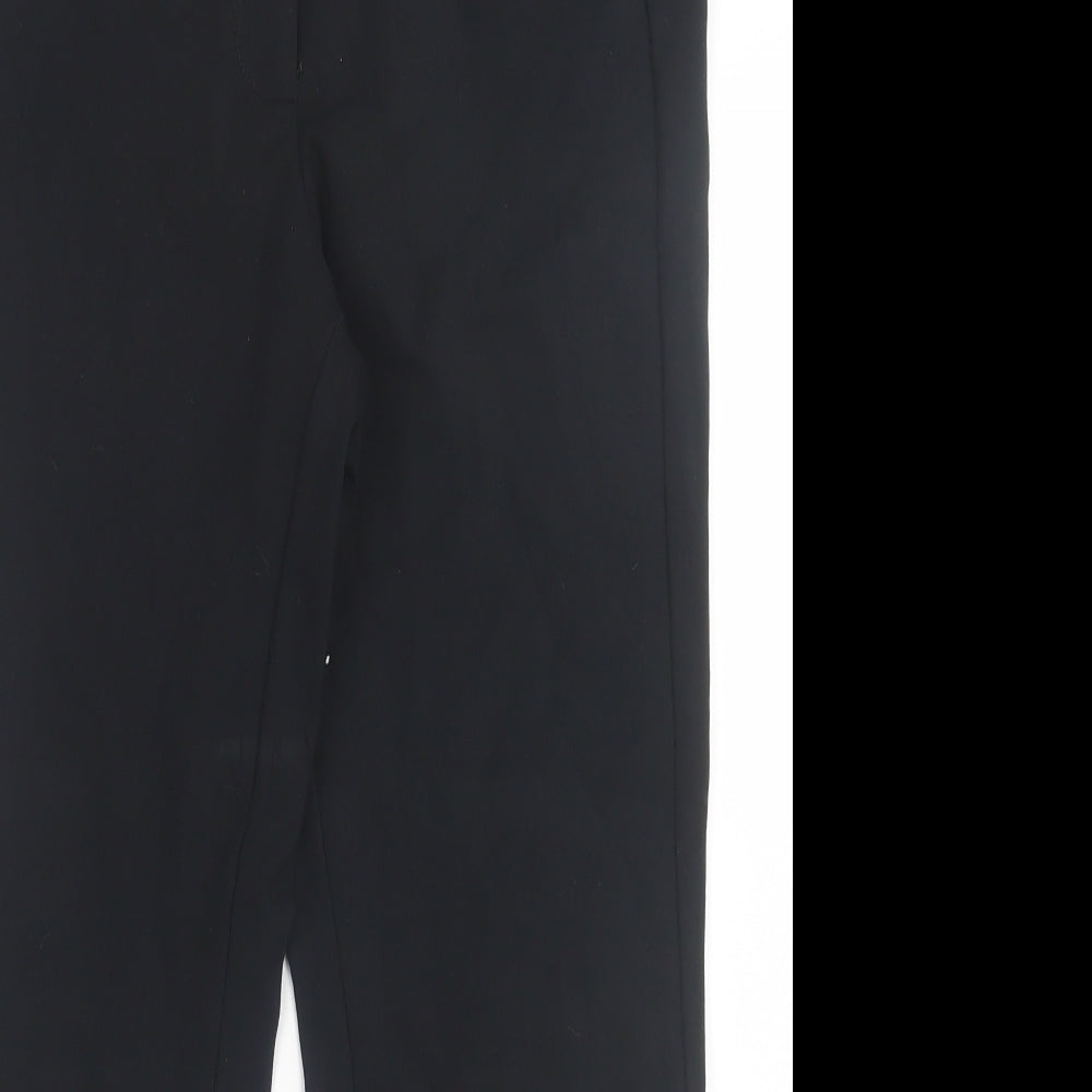 Marks and Spencer Womens Black Viscose Trousers Size 10 L26 in Slim Button