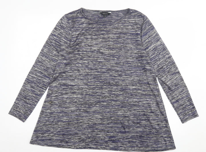 New Look Womens Blue Polyester Basic T-Shirt Size 10 Crew Neck