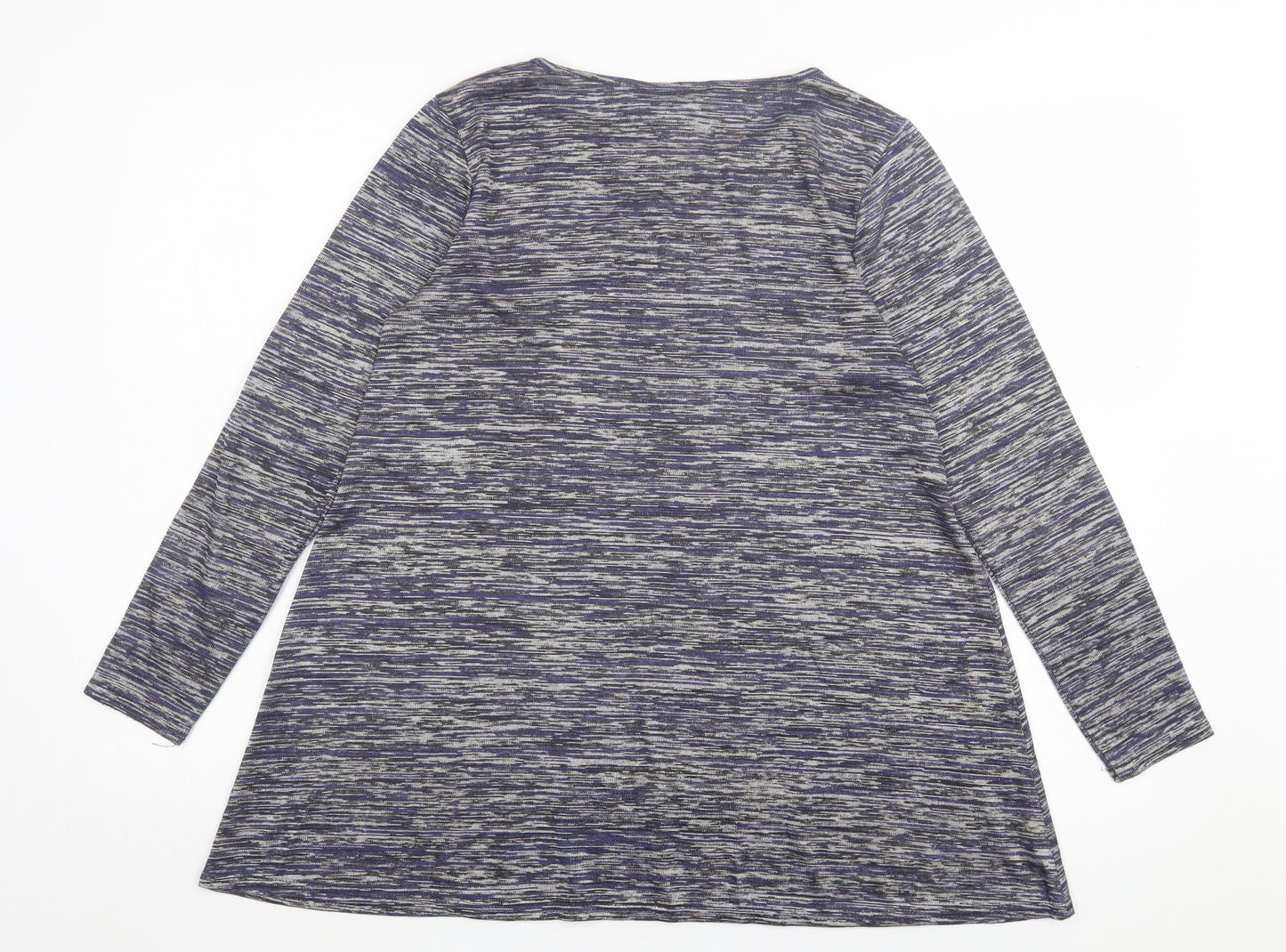 New Look Womens Blue Polyester Basic T-Shirt Size 10 Crew Neck