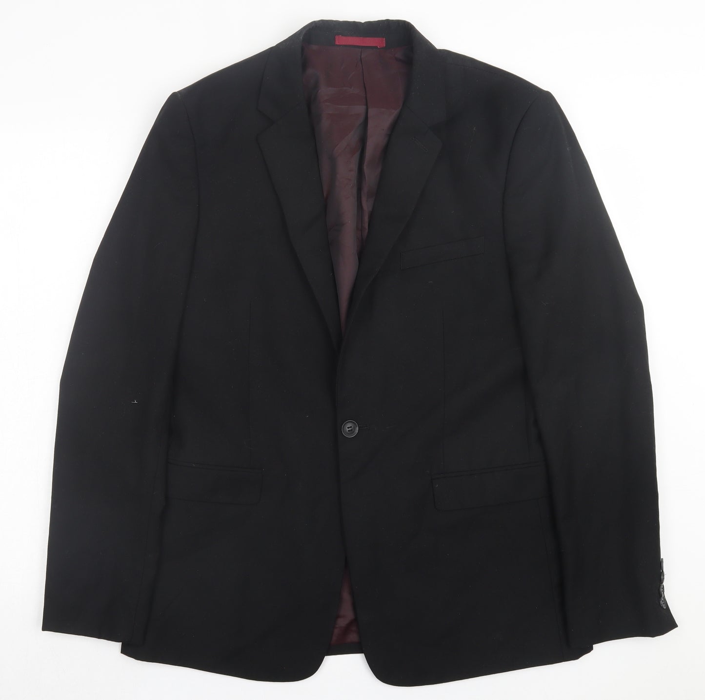Topman Mens Black Polyester Jacket Suit Jacket Size 40