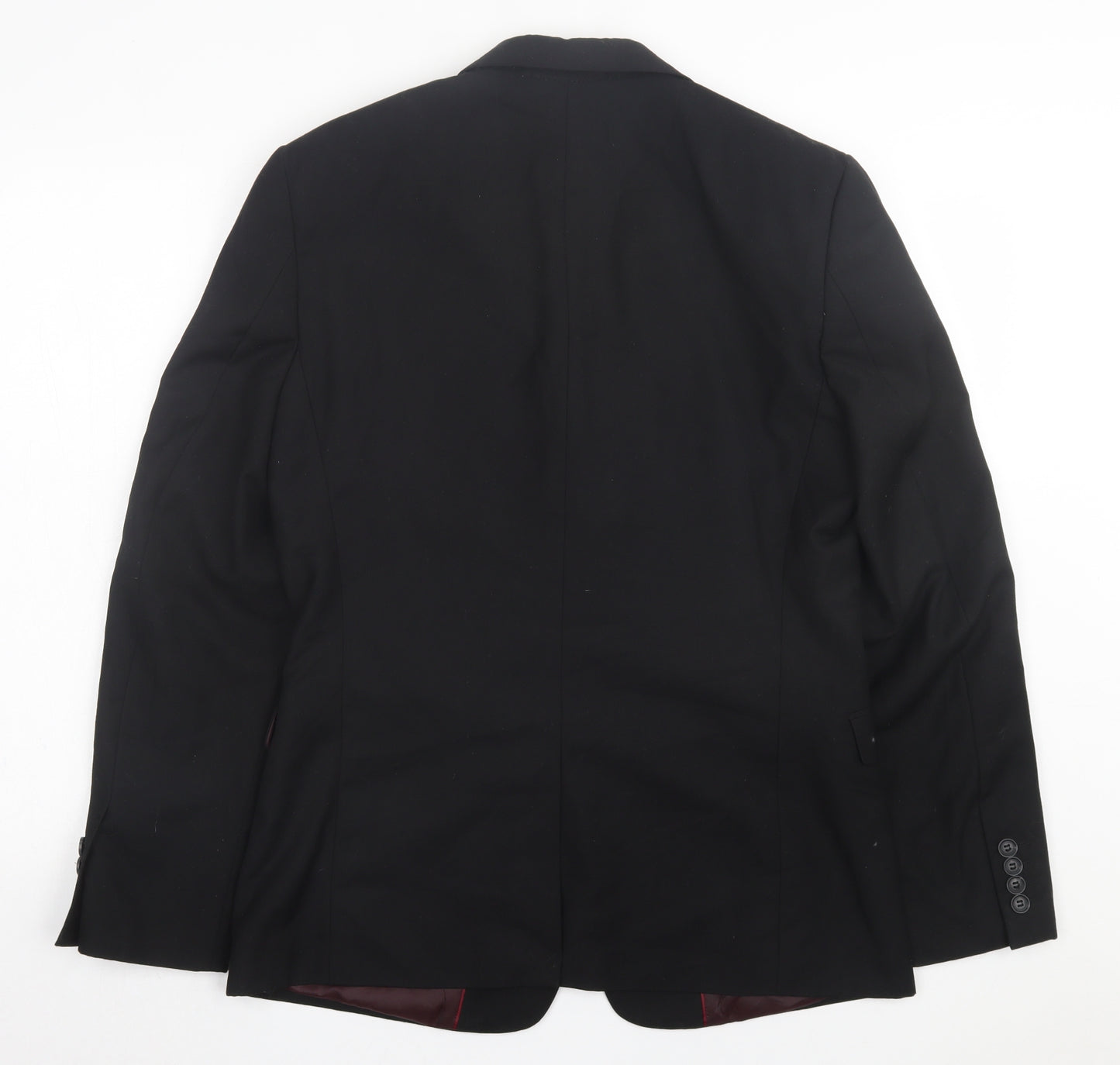 Topman Mens Black Polyester Jacket Suit Jacket Size 40