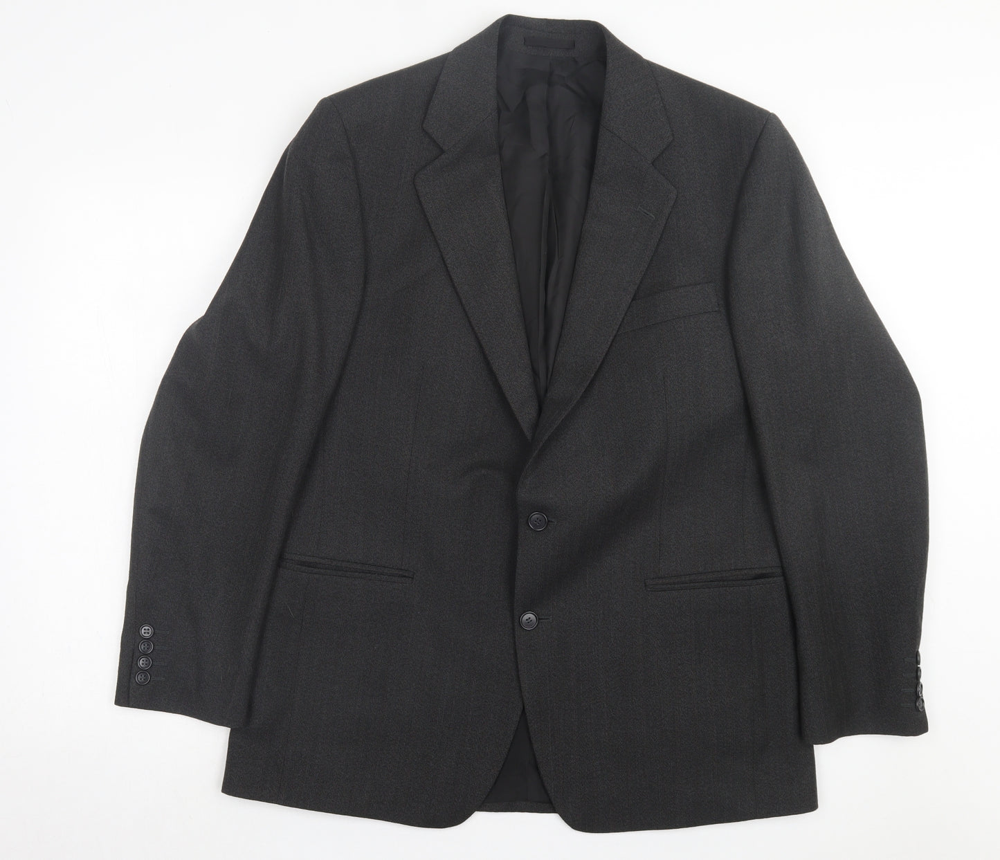 Preworn Mens Grey Striped Wool Jacket Suit Jacket Size 40
