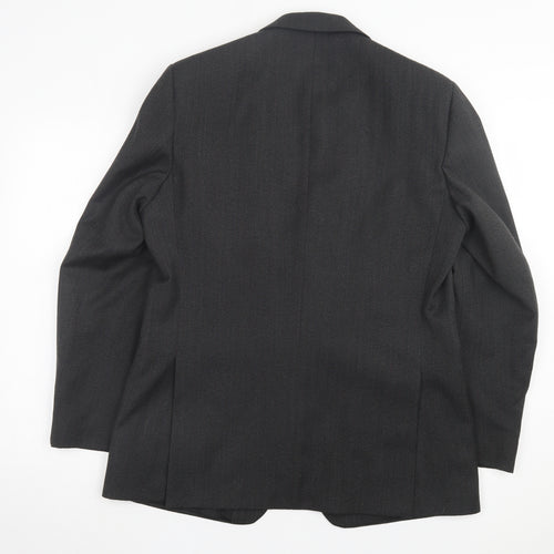 Preworn Mens Grey Striped Wool Jacket Suit Jacket Size 40