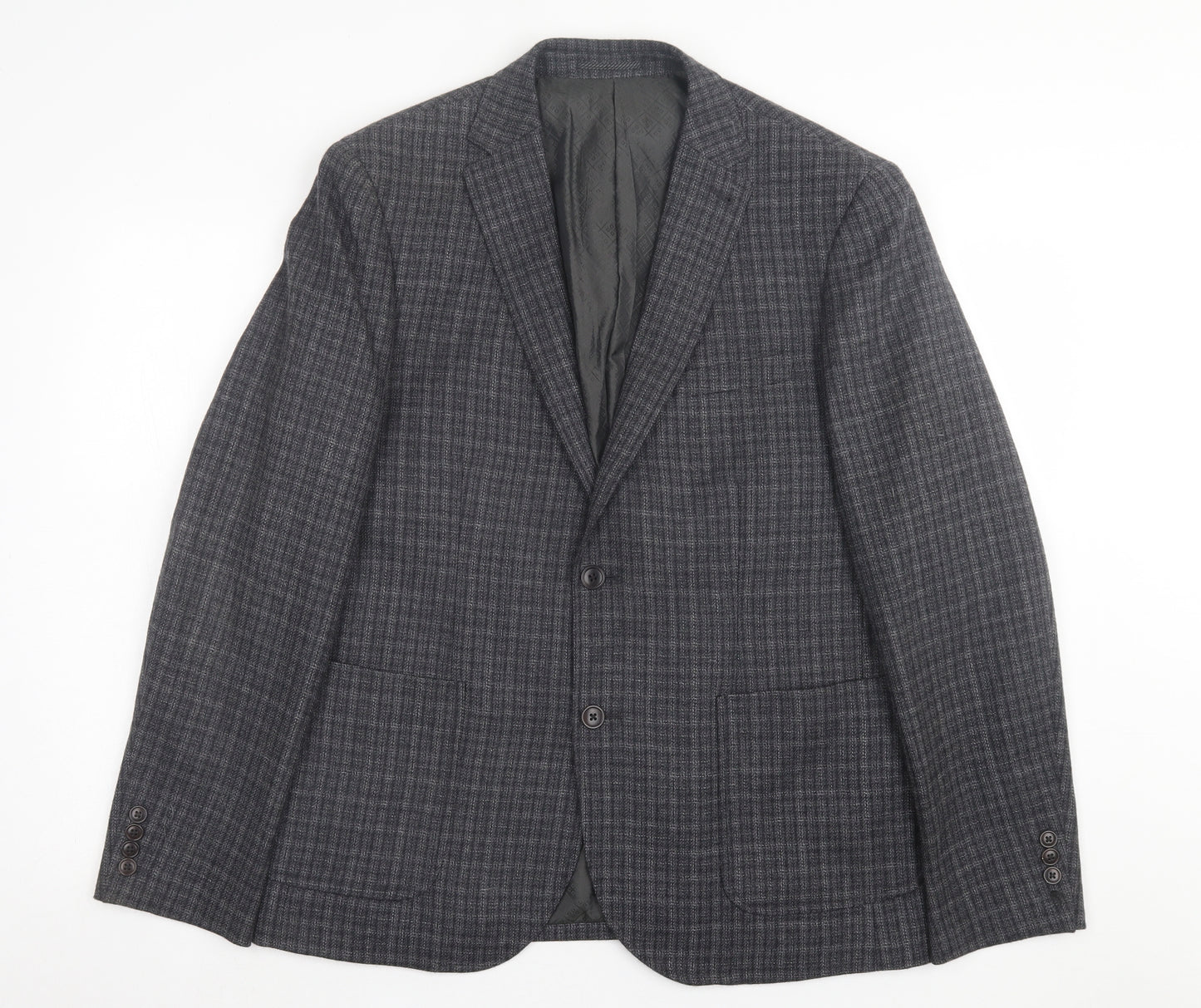 NEXT Mens Grey Plaid Wool Jacket Suit Jacket Size 42