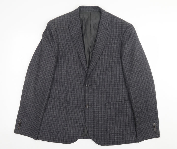 NEXT Mens Grey Plaid Wool Jacket Suit Jacket Size 42