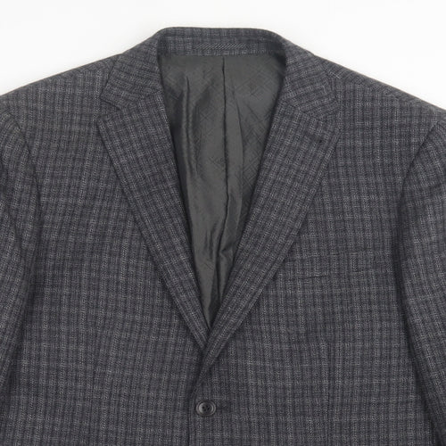 NEXT Mens Grey Plaid Wool Jacket Suit Jacket Size 42