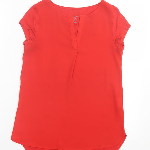 Camaïeu Womens Red Polyester Basic Tank Size XS V-Neck