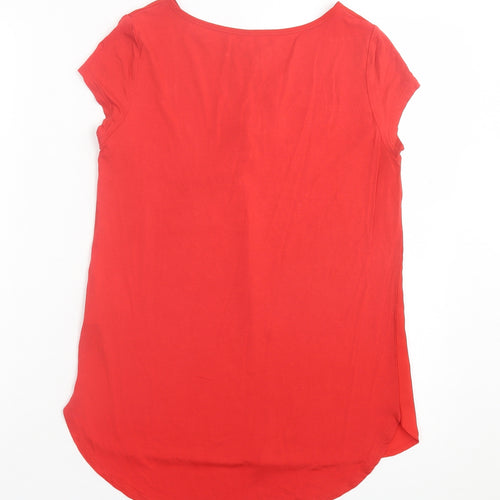 Camaïeu Womens Red Polyester Basic Tank Size XS V-Neck