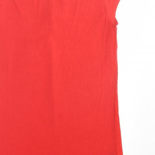 Camaïeu Womens Red Polyester Basic Tank Size XS V-Neck
