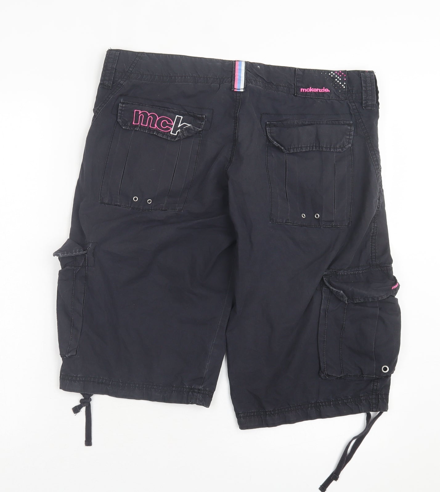 McKenzie Womens Blue Cotton Cargo Shorts Size 14 L15 in Regular Button