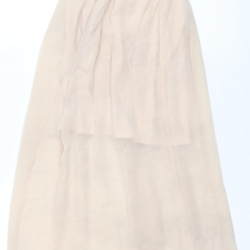 River Island Womens Pink Polyester Ball Gown Size 8 Halter Button